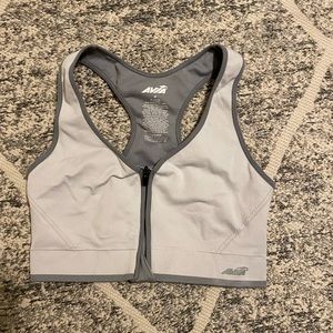 White Avia zip up sports bra
